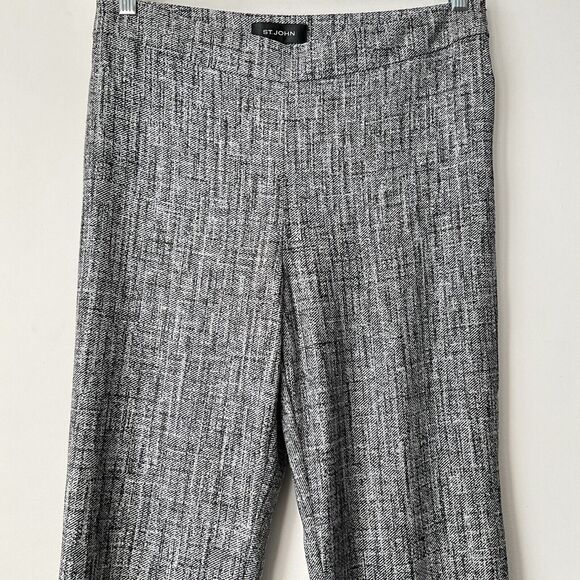 St. John Pants Gray Emma Wool Blend Straight Leg Classic Trouser Career 12 - Picture 4 of 9